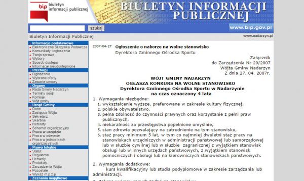 Teraz o informacje archiwalne trzeba pytać